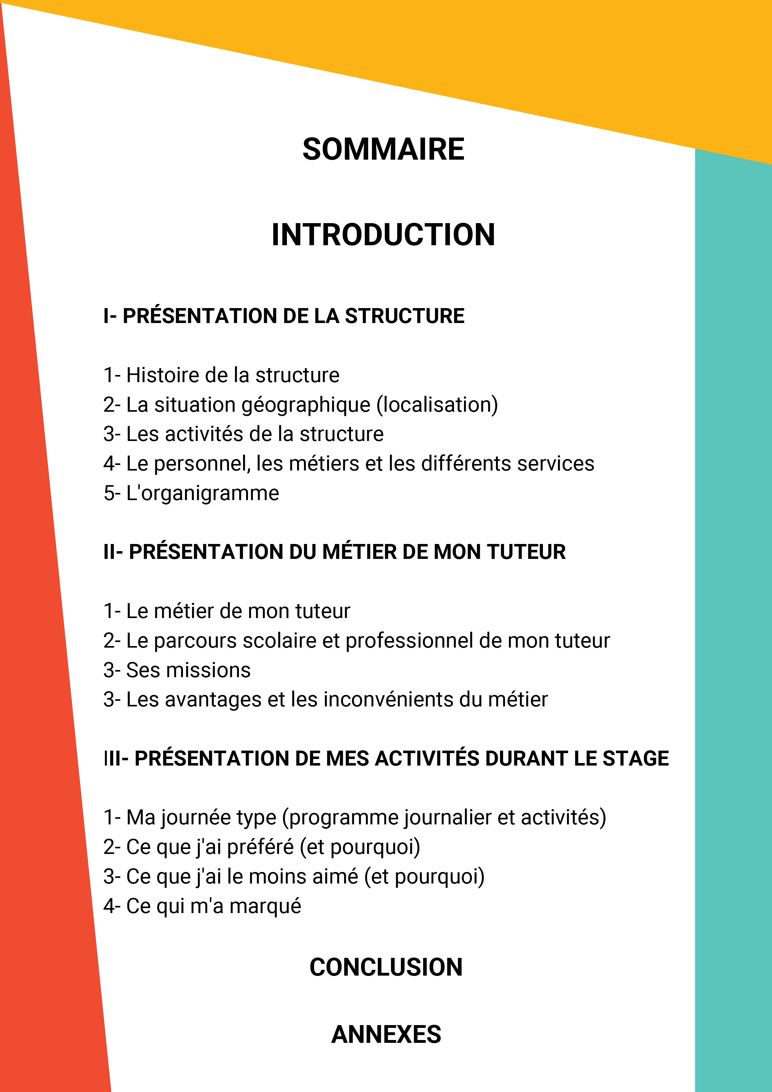 exemple de rapport de stage 3eme – Novo Exemplo